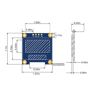 0.96" Mavi Yeşil Dual Color OLED LCD Ekran I2C IIC Communication Display - Thumbnail