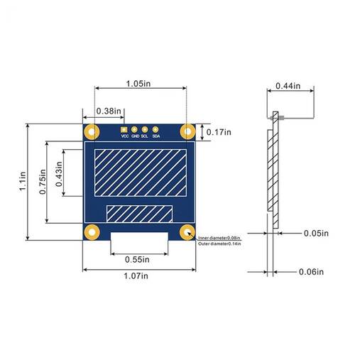 0.96" Mavi Yeşil Dual Color OLED LCD Ekran I2C IIC Communication Display