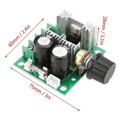 12V-40V Kademesiz Motor Hız Regülatörü 12V-40V 10A