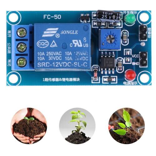 12V Toprak Nem Sensör Rölesi Ayarlı Nem Otomatil Sulama Ayar Kartı - 3