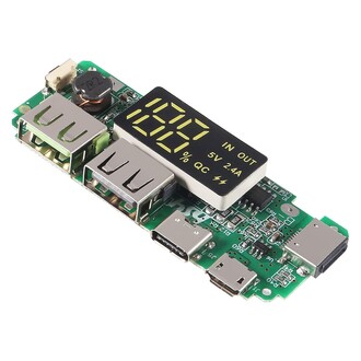 Aek-Tech - 18650 Lityum Pil Şarj Modülü Dijital Göstergeli 5V2.4A 2A 1A Dual USB Çıkış