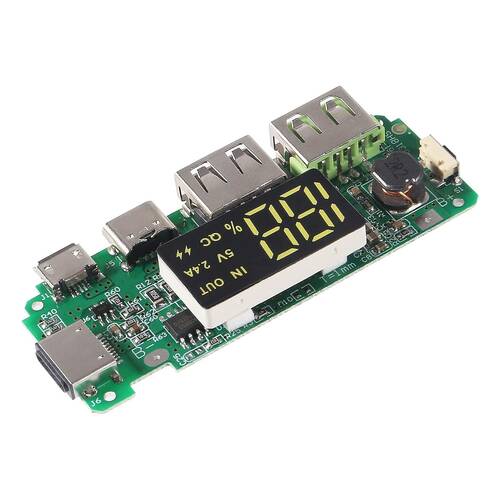 18650 Lityum Pil Şarj Modülü Dijital Göstergeli 5V2.4A 2A 1A Dual USB Çıkış