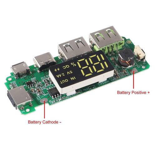 18650 Lityum Pil Şarj Modülü Dijital Göstergeli 5V2.4A 2A 1A Dual USB Çıkış