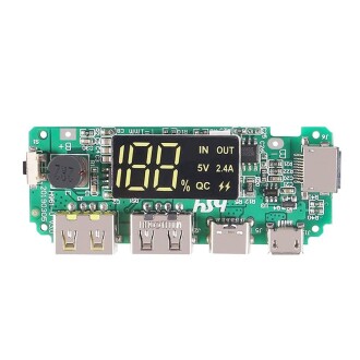18650 Lityum Pil Şarj Modülü Dijital Göstergeli 5V2.4A 2A 1A Dual USB Çıkış - 2