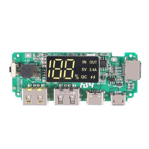 18650 Lityum Pil Şarj Modülü Dijital Göstergeli 5V2.4A 2A 1A Dual USB Çıkış - 2