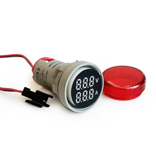 2'li Volt Amper Ölçüm 22MM AC60-500V 100A Kırmızı - 2