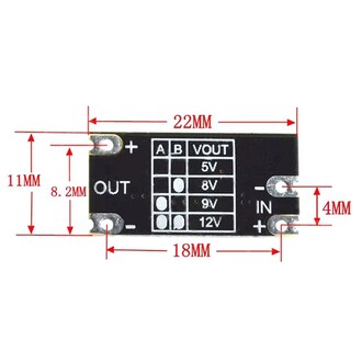 3.7V ila 12V Mini DC-DC Boost Modül 5V/8V/9V/12V Output Lityum Pil Boost - Thumbnail