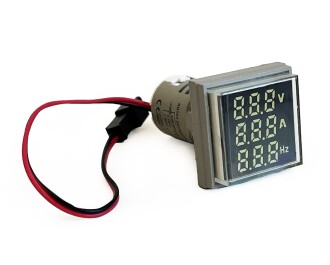 3'lü Volt Amper Hertz Ölçüm Voltmetre AC60-500V 0-100A 20-75Hz - 6