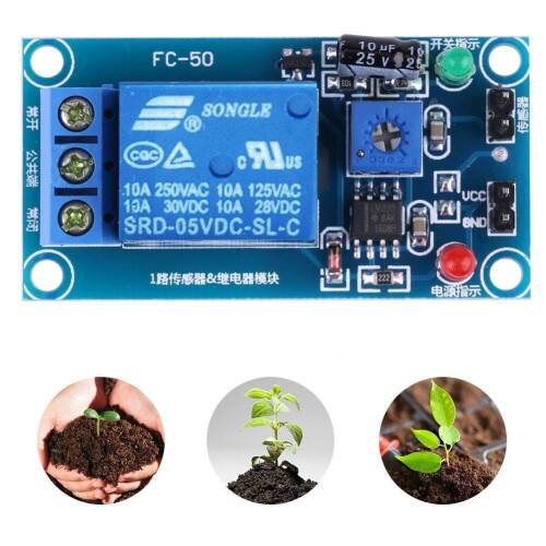 5V Toprak Nem Sensör Rölesi Ayarlı Nem Otomatil Sulama Ayar Kartı - 3
