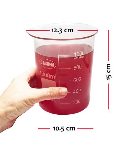 ACHEM 1000ml Glass Beaker Short Form - 5