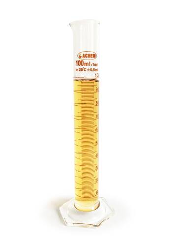 ACHEM 100ml Cam Mezür Uzun Form Kırmızı Skala - 5