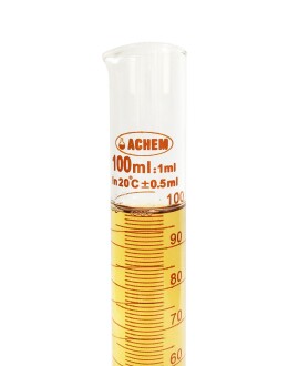 ACHEM 100ml Cam Mezür Uzun Form Kırmızı Skala - 8