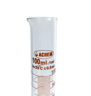 ACHEM 100ml Cam Mezür Uzun Form Kırmızı Skala - 9