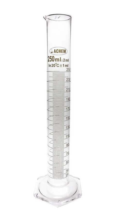  Achem 250ml Cam Mezür Uzun Form Kırmızı Skala