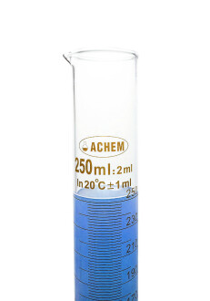 ACHEM 250ml Cam Mezür Uzun Form Kırmızı Skala - 8