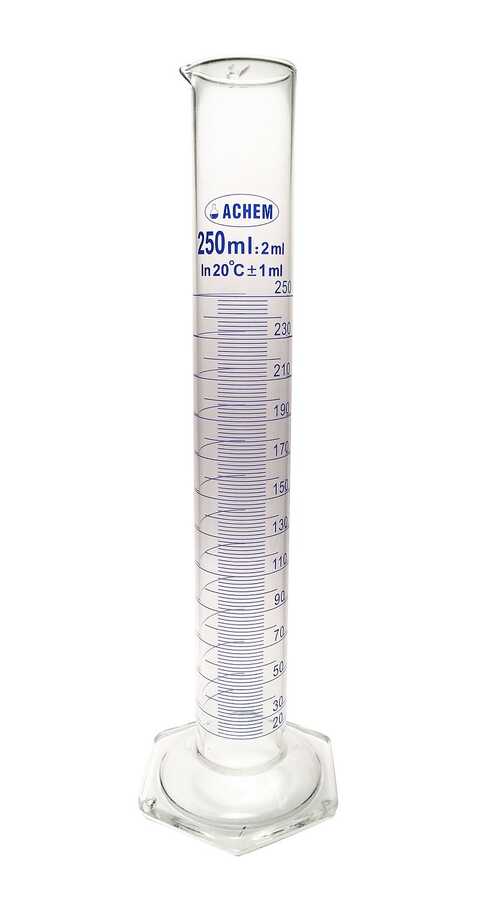  Achem 250ml Cam Mezür Uzun Form Mavi Skala