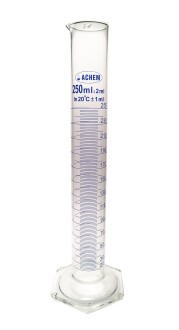 ACHEM 250ml Glass Measure Long Form Color Scale