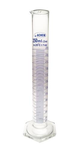 ACHEM 250ml Cam Mezür Uzun Form Mavi Skala - 1