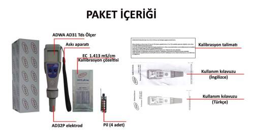 ADWA AD31 Tds Ppm EC Metre İletkenlik Ölçer - 8