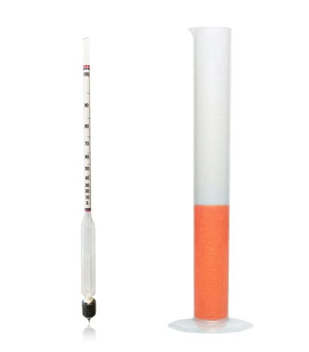 AEK-Tech 0-100 Uzun Form Alkolmetre Hidrometre ve 250ml Mezür Seti - 1