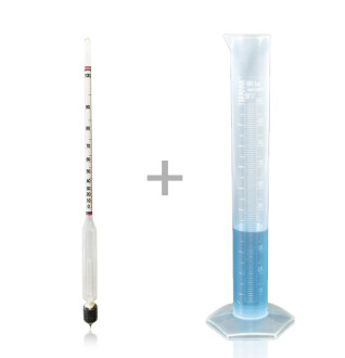 AEK-Tech 0-100 Long Form Ethyl Alcohol Hydrometer and 250ml Measure Set