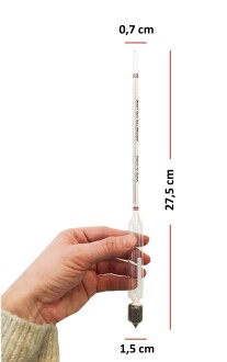 AEK-Tech 0-100 Uzun Form Alkolmetre Hidrometre ve 250ml Mezür Seti - 2