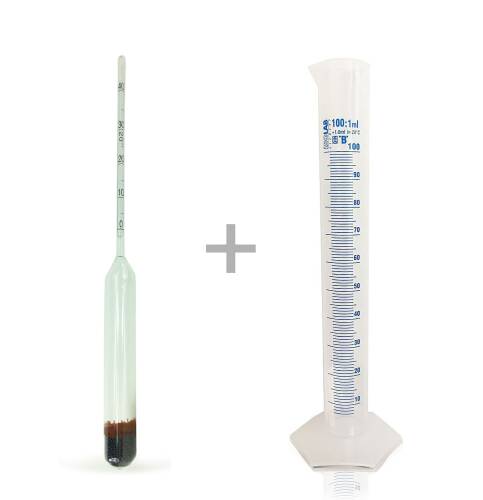 AEK-Tech 0-40 Etil Alkol Alkolmetre ve 100ml Plastik Mezür Seti - 1