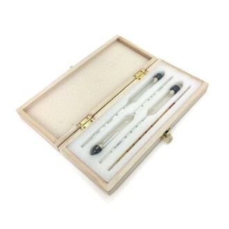 AEK-Tech 3'lü Set  Alkolmetre 0-40-70-100 Ahşap Kutulu 