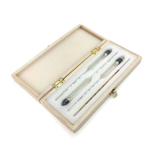 AEK-Tech 3'lü Set  Alkolmetre 0-40-70-100 Ahşap Kutulu - 1