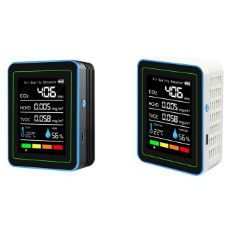 AEK-Tech 5'li CO2,HCHO,TVOC,SICAKLIK,NEM Dedektör Taşınabilir Ev Ofis Hava Kalitesi Ölçüm Cihazı - 7