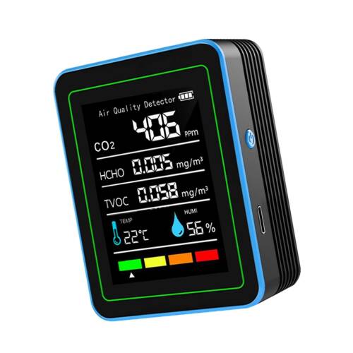 AEK-Tech 5'li CO2,HCHO,TVOC,SICAKLIK,NEM Dedektör Taşınabilir Ev Ofis Hava Kalitesi Ölçüm Cihazı - 8