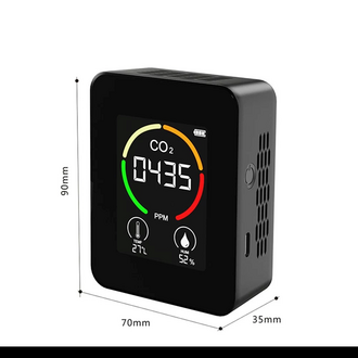 AEK-Tech CO2 Dedektörü Taşınabilir 400-6000ppm Ev Ofis Sera Hava Kalitesi Ölçüm Cihazı Şarjlı - Thumbnail