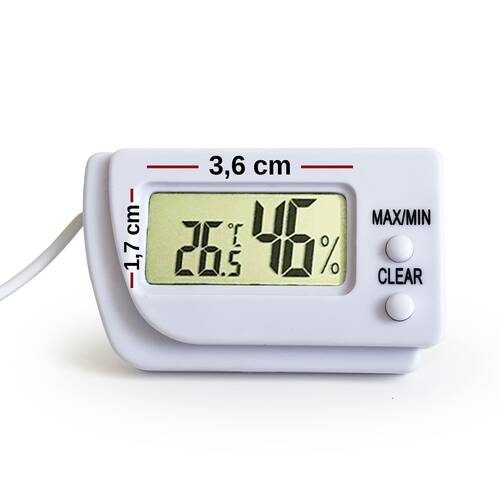 AEK-Tech Dijital Min-Max Prob Termometre Nem Ölçer Beyaz