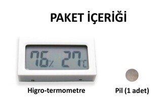 AEK-Tech Dijital Nem Ölçer Termometre (beyaz) - Thumbnail