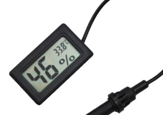 AEK-Tech Digital Mini Probe Thermometer Hygrometer Incubator Terrarium Black