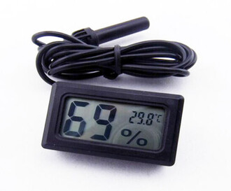 AEK-Tech Dijital Problu Nem Ölçer Termometre (siyah) - Thumbnail