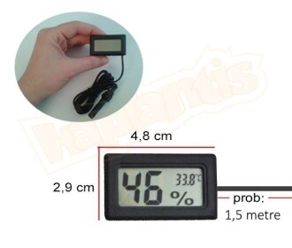 AEK-Tech Dijital Problu Nem Ölçer Termometre  (siyah) - 5