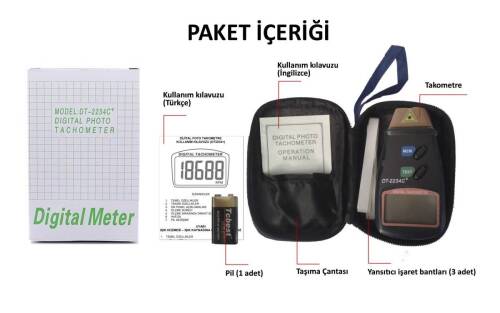 AEK-Tech DT2234-C Lazer Takometre Devir Ölçer - 8
