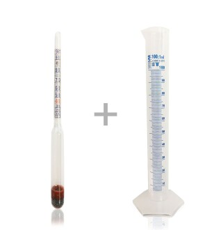 AEK-Tech Kısa Form Alkolmetre ve 100ml Mezür Seti - 1