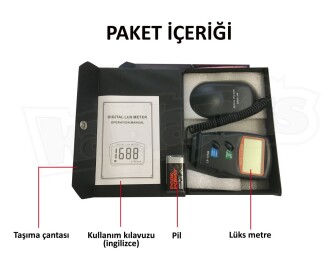 AEK-Tech LX-1010B Işık Ölçer Lüksmetre - 8