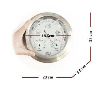 AEK-Tech Mekanik İbreli Barometre Metal Gövde Büyük Beyaz - 6