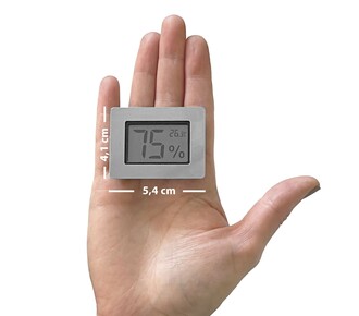AEK-Tech Metal Çerçeve Dijital Higrometre Termometre Nem Ölçer Humidor Puro Kutusu - Thumbnail