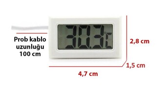 AEK-Tech Mini Dijital Prob Termometre (beyaz) - Thumbnail