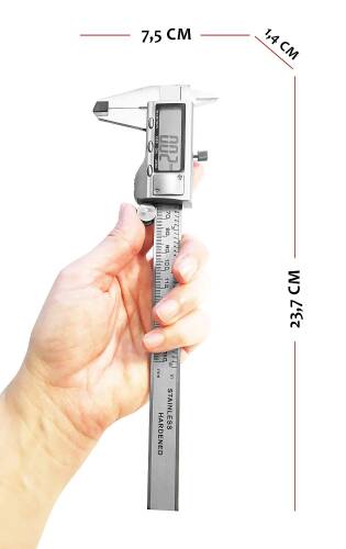 AEK-Tech Paslanmaz Çelik Dijital Kumpas 150mm - 7