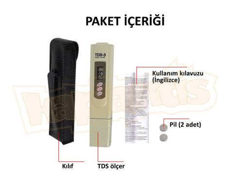 AEK-Tech TDS-3 Tds Metre Toplam Çözünmüş Tuz Ölçer - 8