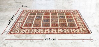 Afgan Binbirgece El Dokuması  Yün Halı 147x206 - 3