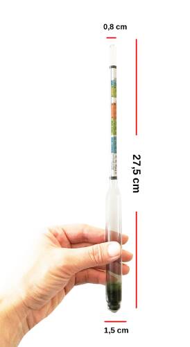 Alla 0.990-0.1160 Şarap Bira Hidrometresi 0.38% Brix - 7