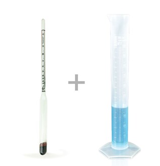 Alla - Alla Dual 0-100 Alkolmetre ve 250ml Plastik Mezür Seti
