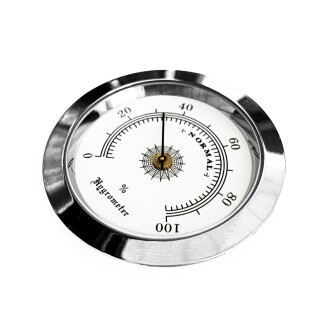 Analog Higrometre Nem Ölçer Humidor Puro Kutusu İçin Metal Çerçeve Beyaz 50mm - 2