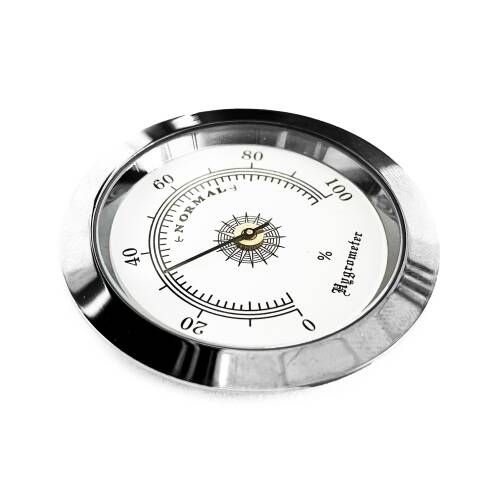 Analog Higrometre Nem Ölçer Humidor Puro Kutusu İçin Metal Çerçeve Beyaz 50mm - 5